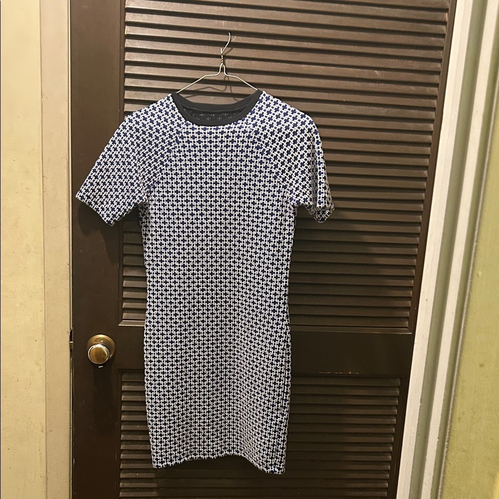 Elegant Black and White Geometric Mini Dress